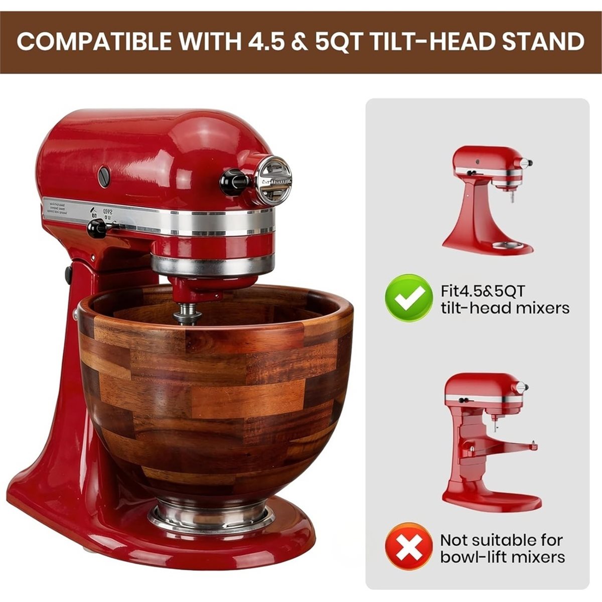 Stand Mixer - update. Wood Mixing Bowl for KitchenAid,